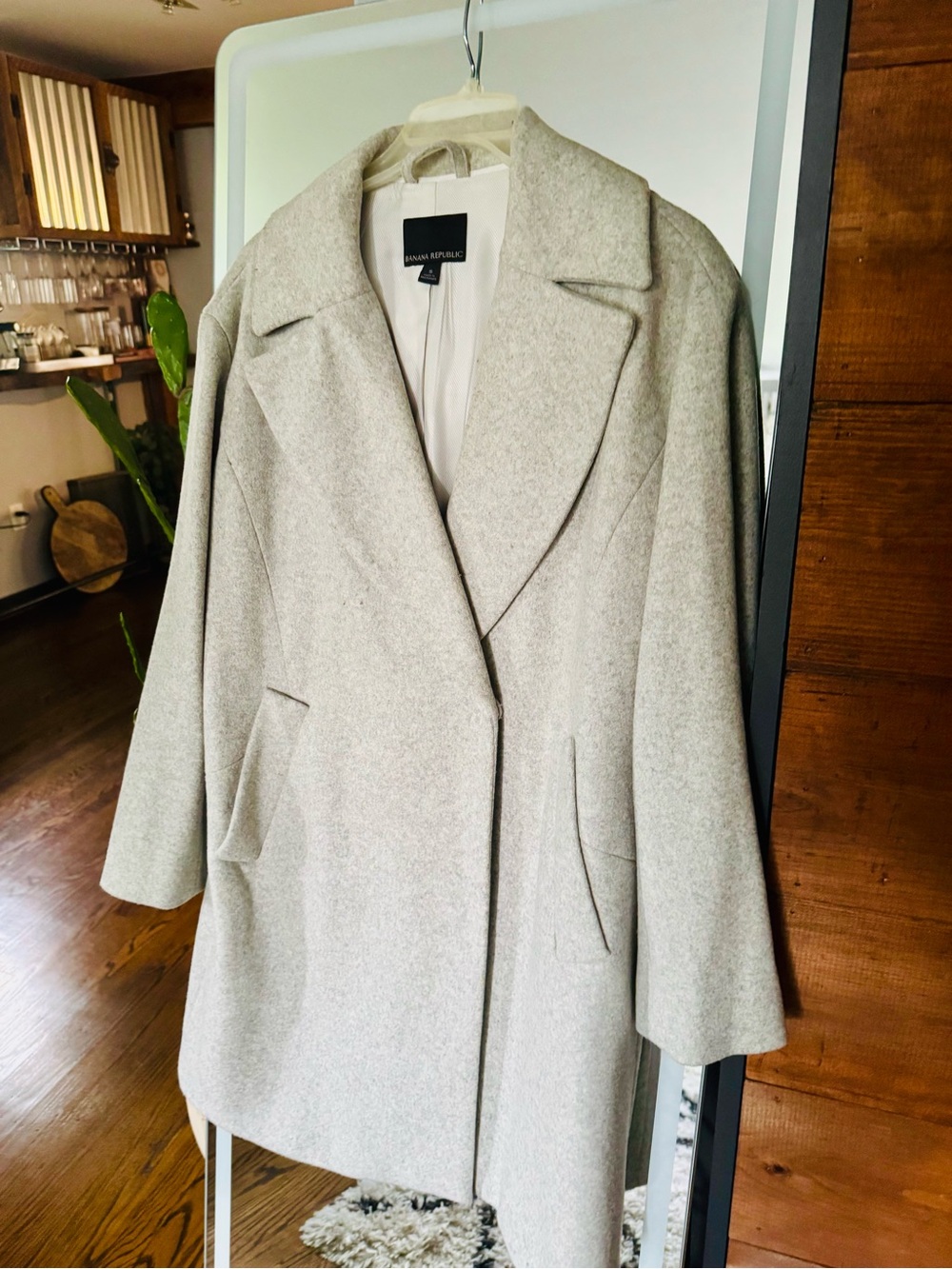 Banana Republic sz S Light Cream Wool-Blend Pea Coat